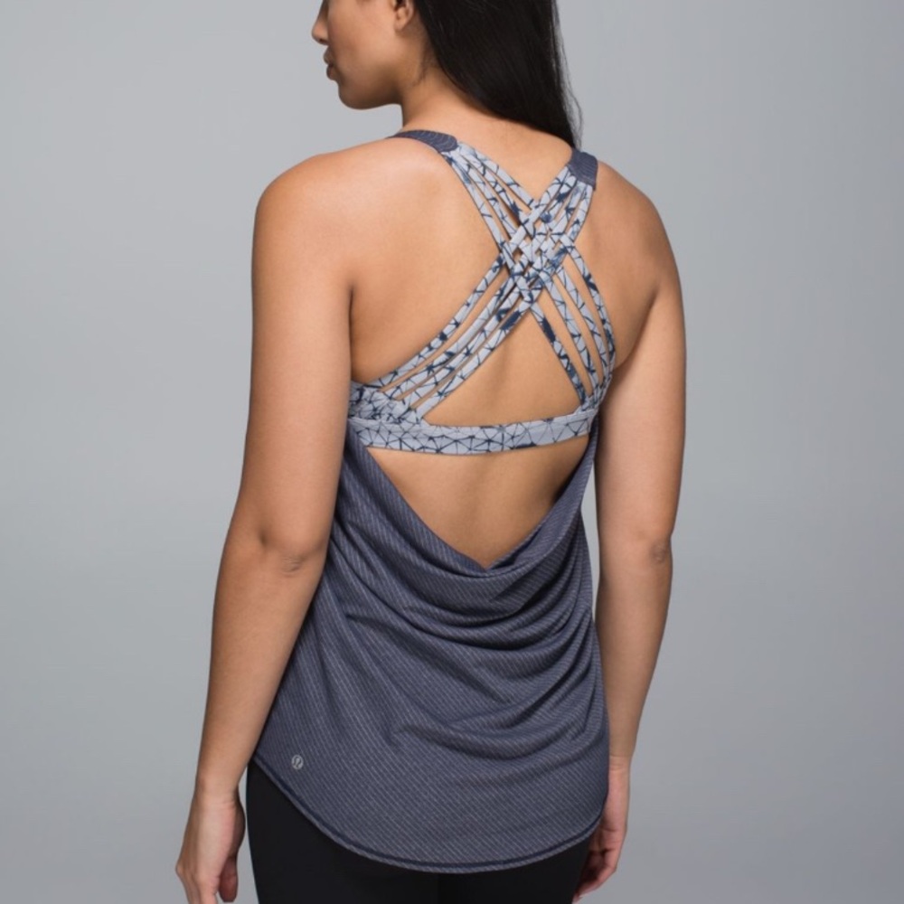 Lululemon Wild Tank Heathered Deep Navy / Star Crushed Silver Fox Deep Navy